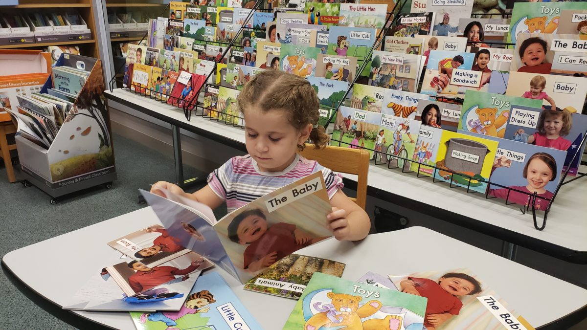 Girl reading books