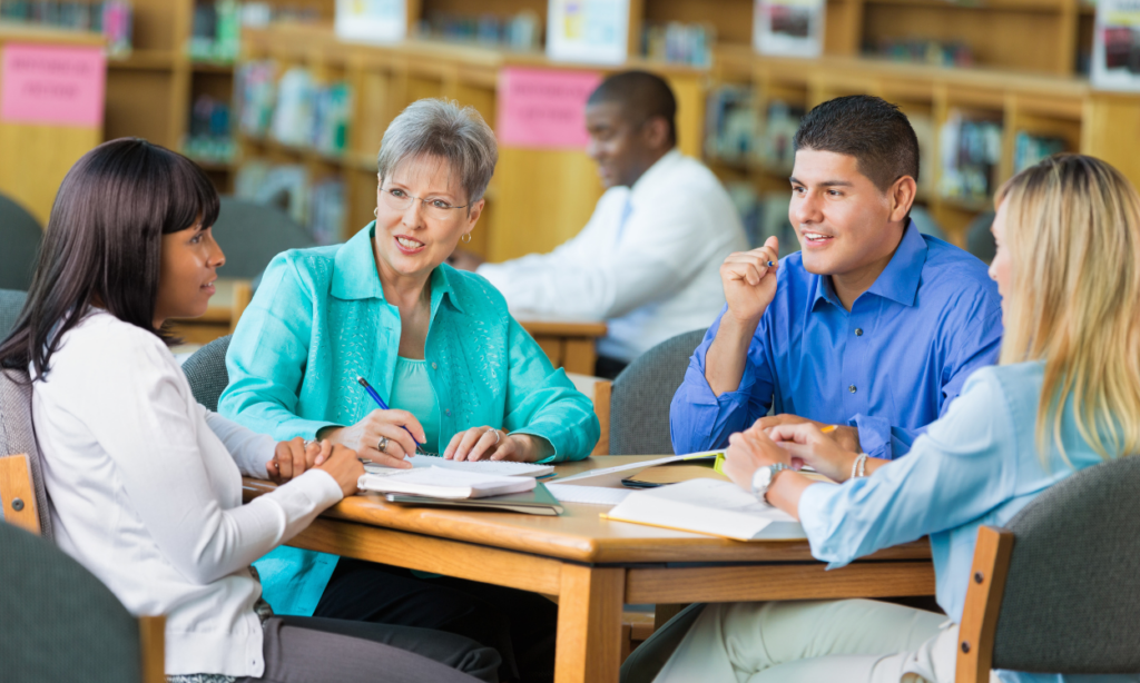 Group of teachers working together.
